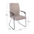 COLLET Visitor Armchair/Chromed Frame/Cappuccino Pu