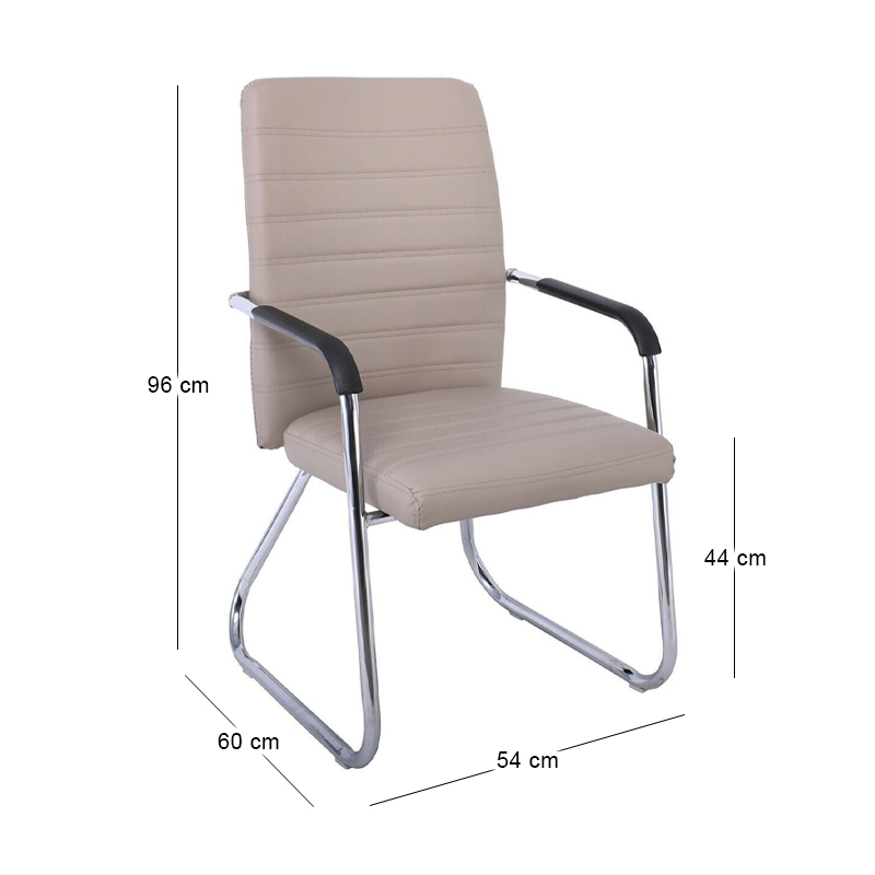 COLLET Visitor Armchair/Chromed Frame/Cappuccino Pu