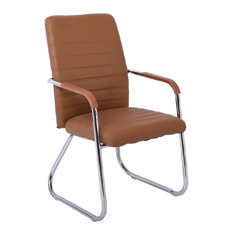 COLLET Visitor Armchair/Chromed Frame/Brown Pu