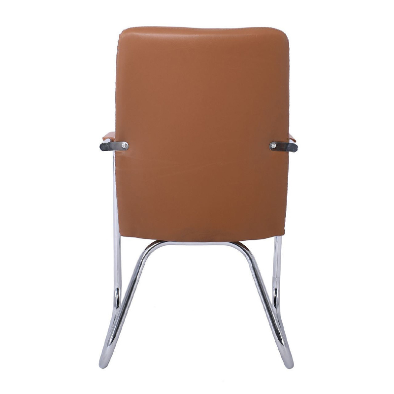COLLET Visitor Armchair/Chromed Frame/Brown Pu