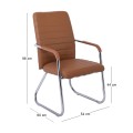 COLLET Visitor Armchair/Chromed Frame/Brown Pu