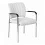 Visitor office armchair Denim with inox skeleton lining from artificial leather PU in dark brown color 45x46x79cm