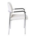 Visitor office armchair Denim with inox skeleton lining from artificial leather PU in dark brown color 45x46x79cm