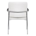 Visitor office armchair Denim with inox skeleton lining from artificial leather PU in dark brown color 45x46x79cm