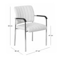 Visitor office armchair Denim with inox skeleton lining from artificial leather PU in dark brown color 45x46x79cm