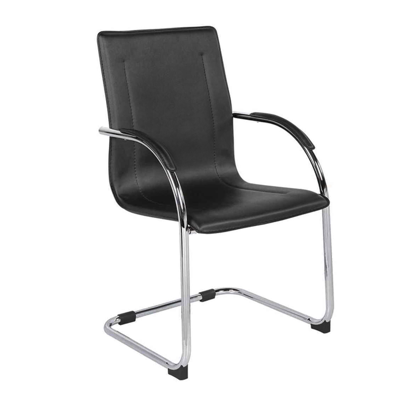 OMIKRON Visitor Armchair, Pvc Black