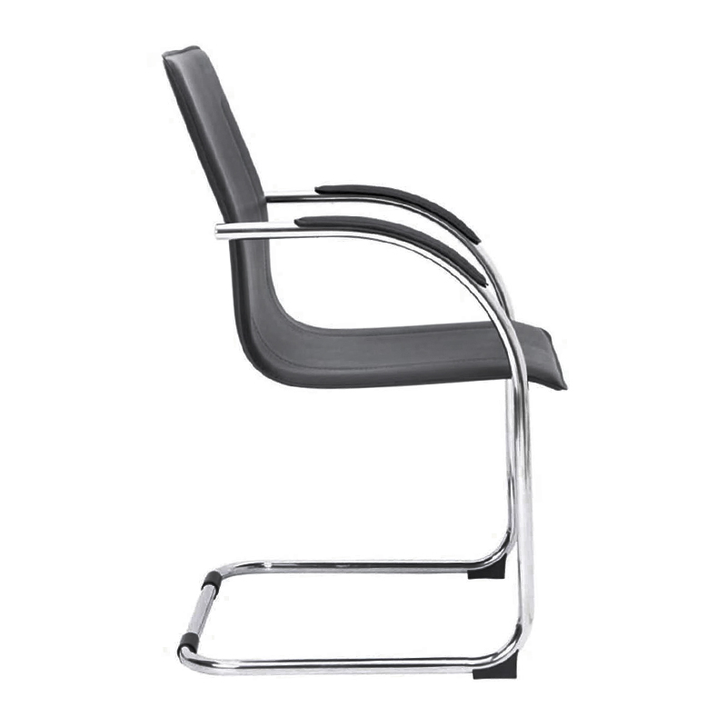 OMIKRON Visitor Armchair, Pvc Black