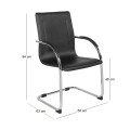 OMIKRON Visitor Armchair, Pvc Black
