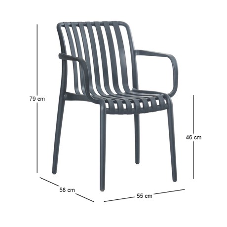 MODA-H Stackable Armchair PP-UV Anthracite