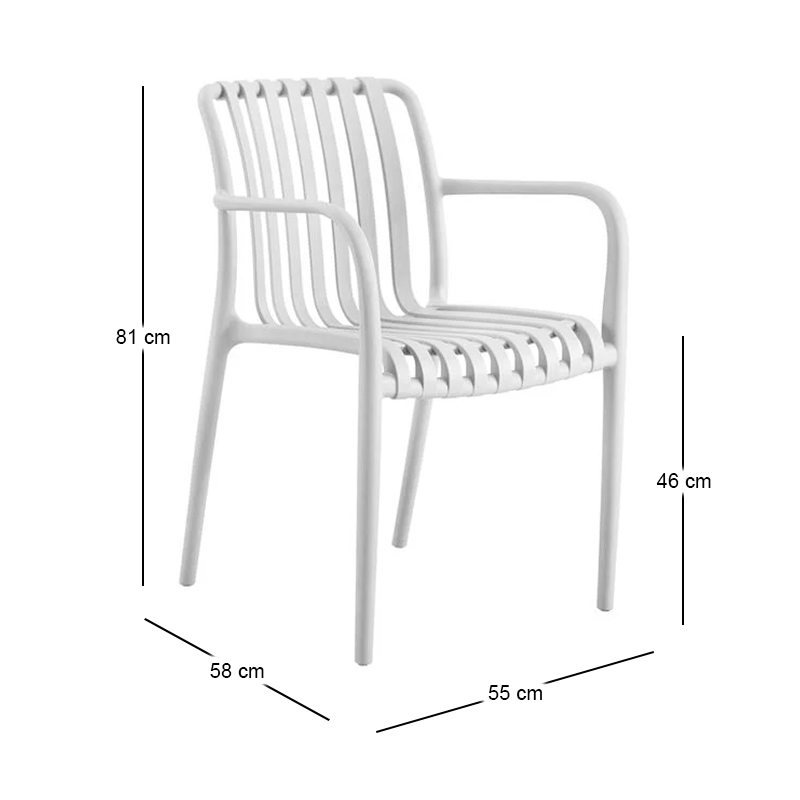 MODA Stackable Armchair PP-UV White