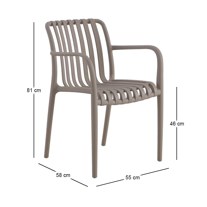 MODA Stackable Armchair PP-UV Mocha