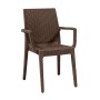 Πολυθρόνα κήπου πολυπροπυλενίου rattan look Dafne στοιβαζόμενη UV προστασία χρώμα καφέ 54x55x85εκ.