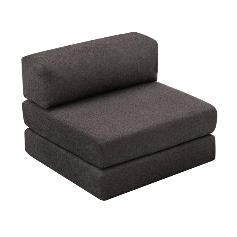 Πολυθρόνα - κρεβάτι Comfort Megapap υφασμάτινη χρώμα ανθρακί 95x95x75εκ.