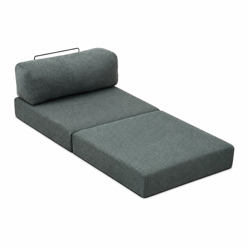 Πολυθρόνα - κρεβάτι Comfort Megapap υφασμάτινη χρώμα μέντα 95x95x75εκ.