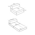 Πολυθρόνα - κρεβάτι Comfort Megapap υφασμάτινη χρώμα μέντα 95x95x75εκ.