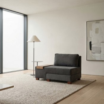 Perenna Megapap fabric single armchair with bed in anthracite color 116x93x83cm.