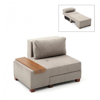 Perenna Megapap fabric single armchair with bed in grey color 116x93x83cm.
