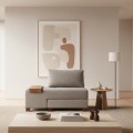Perenna Megapap fabric single armchair with bed in grey color 116x93x83cm.