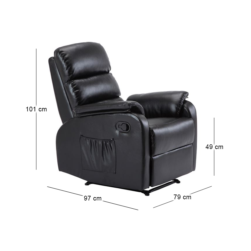 COMFORT Massage Armchair Relax Black Pu