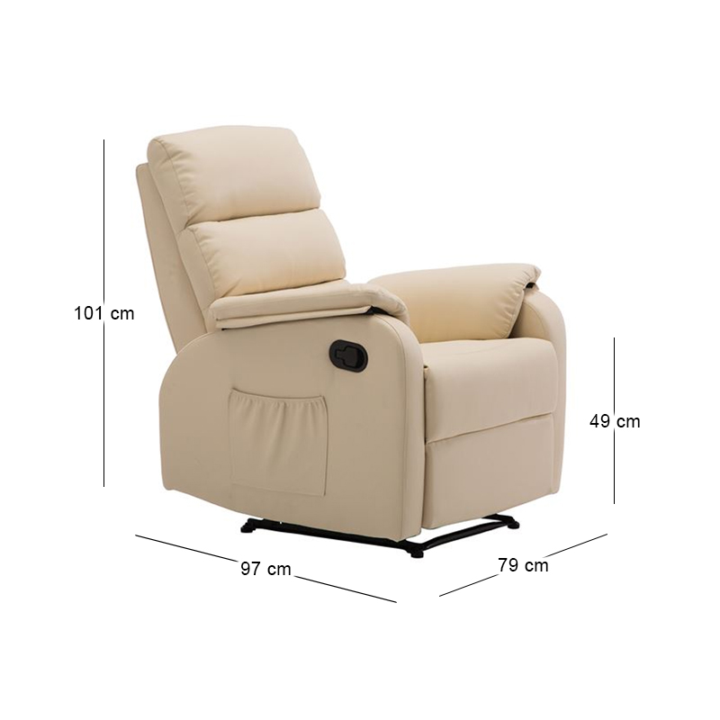 COMFORT Massage Armchair Relax Beige Pu