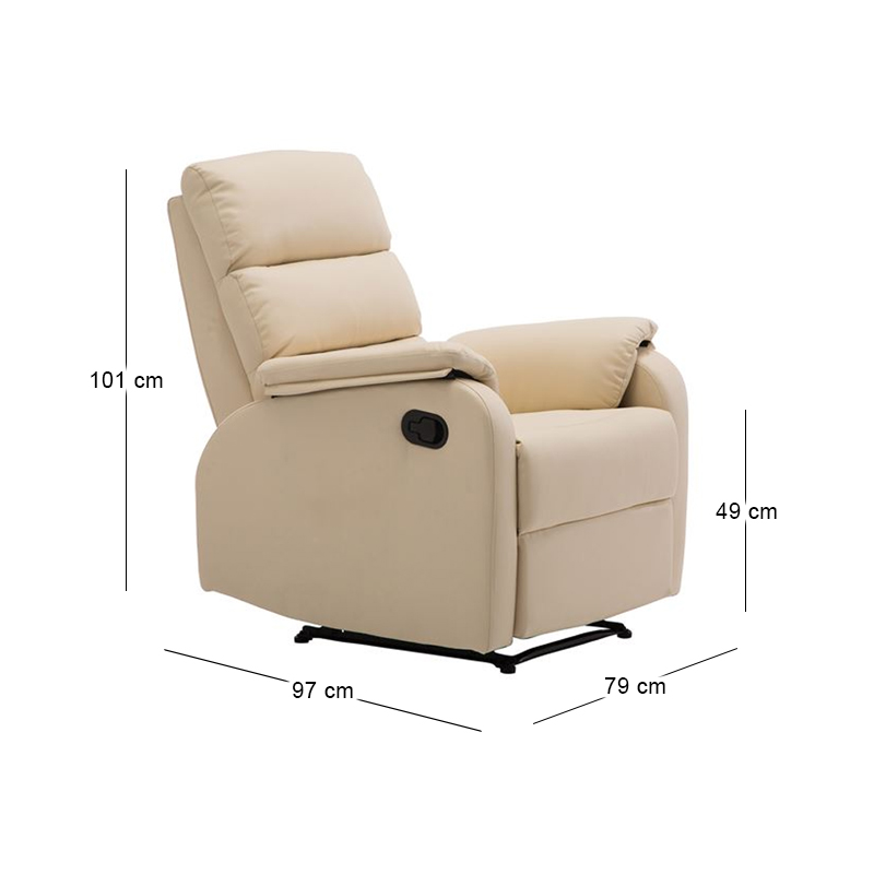 COMFORT Armchair Relax Beige Pu