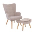 ALMA Set Armchair & Stool, Velure Light Brown (K/D)