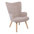 ALMA Set Armchair & Stool, Velure Light Brown (K/D)