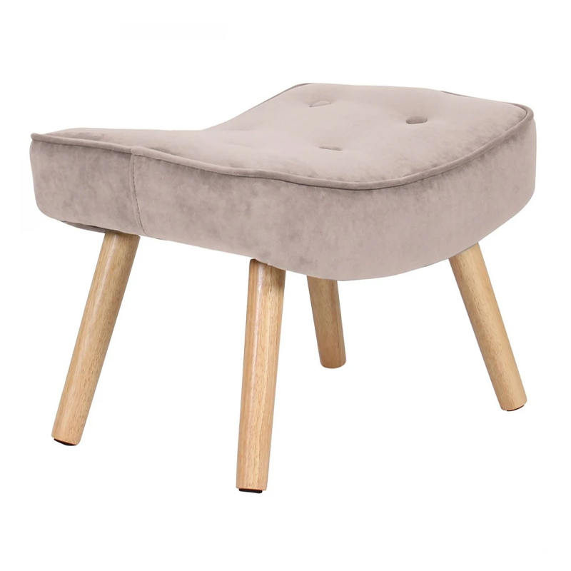 ALMA Set Armchair & Stool, Velure Light Brown (K/D)