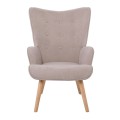 ALMA Set Armchair & Stool, Velure Light Brown (K/D)