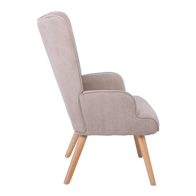 ALMA Set Armchair & Stool, Velure Light Brown (K/D)