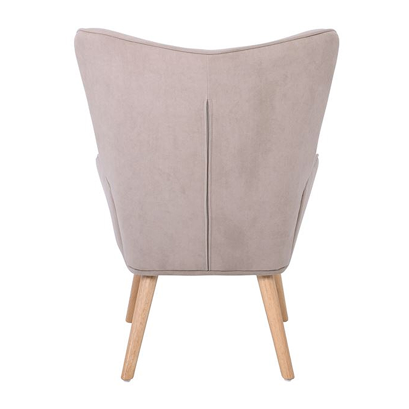 ALMA Set Armchair & Stool, Velure Light Brown (K/D)