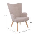 ALMA Set Armchair & Stool, Velure Light Brown (K/D)