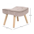 ALMA Set Armchair & Stool, Velure Light Brown (K/D)