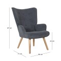 ALMA Armchair Grey Velure (K/D)