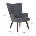 ALMA Armchair Walnut/Velure Grey (K/D)