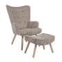 ALMA Set Armchair & Stool Natural / Corduroy Light Brown (K/D)