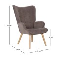 ALMA Set Armchair & Stool, Brown Velure (K/D)