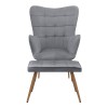 Lily Megapap velvet armchair with stool in grey color 70x62x98cm.