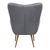 Lily Megapap velvet armchair with stool in grey color 70x62x98cm.