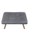 Lily Megapap velvet armchair with stool in grey color 70x62x98cm.