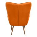 Lily Megapap velvet armchair with stool in yellow color 70x62x98cm.