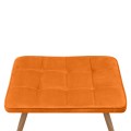 Lily Megapap velvet armchair with stool in yellow color 70x62x98cm.