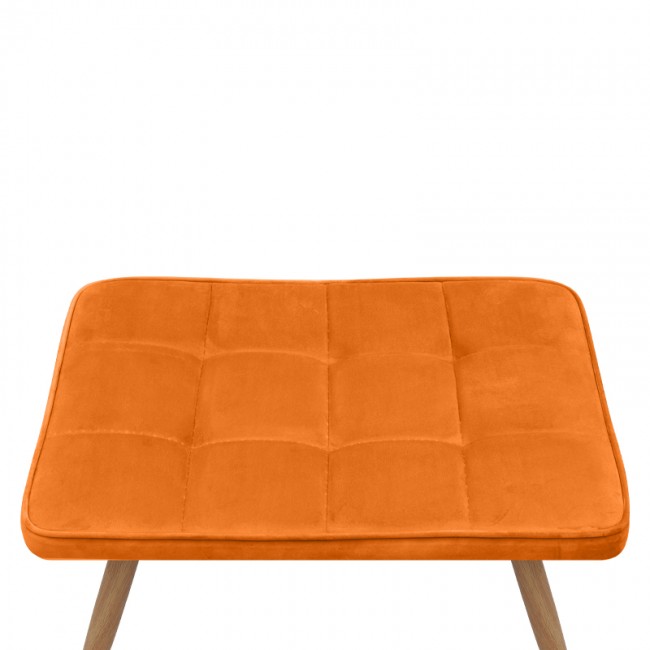 Lily Megapap velvet armchair with stool in yellow color 70x62x98cm.
