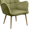 Lily Megapap velvet armchair with stool in olive color 70x62x98cm.