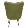 Lily Megapap velvet armchair with stool in olive color 70x62x98cm.