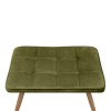 Lily Megapap velvet armchair with stool in olive color 70x62x98cm.