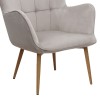 Lily Megapap velvet armchair with stool in beige color 70x62x98cm.
