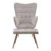 Lily Megapap velvet armchair with stool in beige color 70x62x98cm.