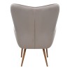 Lily Megapap velvet armchair with stool in beige color 70x62x98cm.
