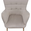 Lily Megapap velvet armchair with stool in beige color 70x62x98cm.